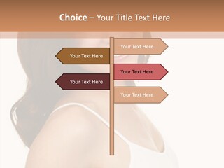 Beautiful Young Woman Face. Isolated Over White Background PowerPoint Template