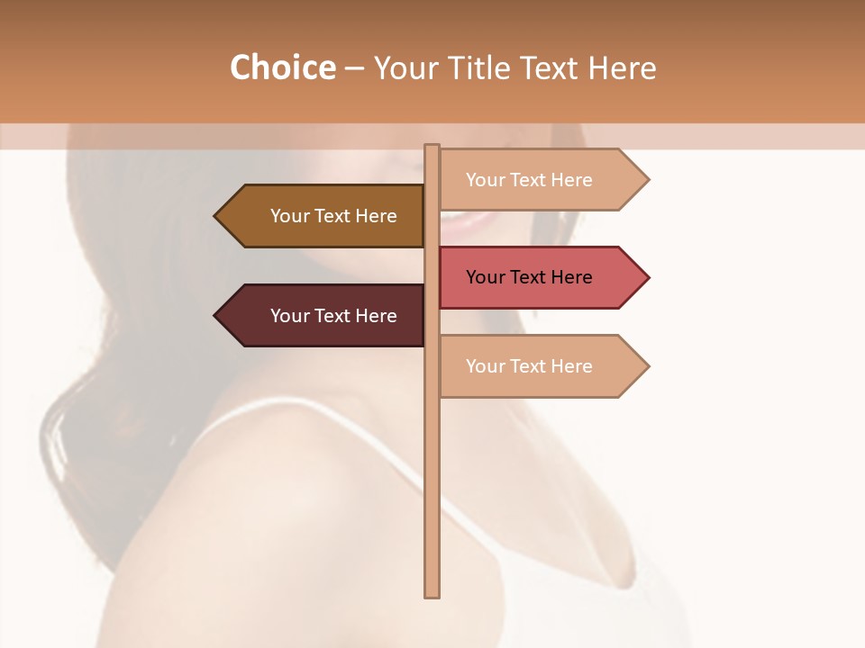 Beautiful Young Woman Face. Isolated Over White Background PowerPoint Template