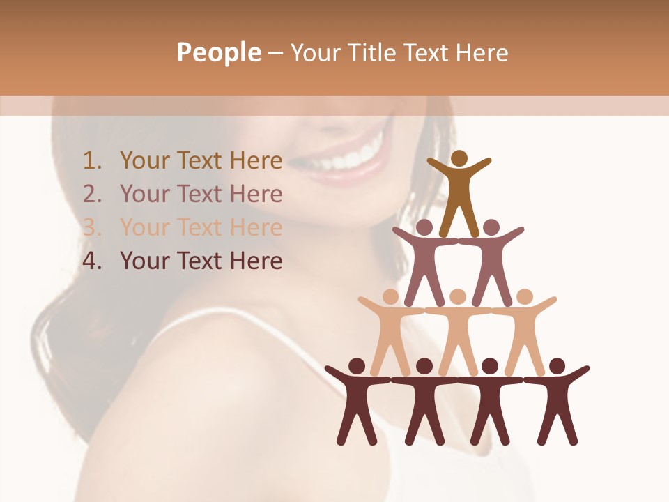 Beautiful Young Woman Face. Isolated Over White Background PowerPoint Template
