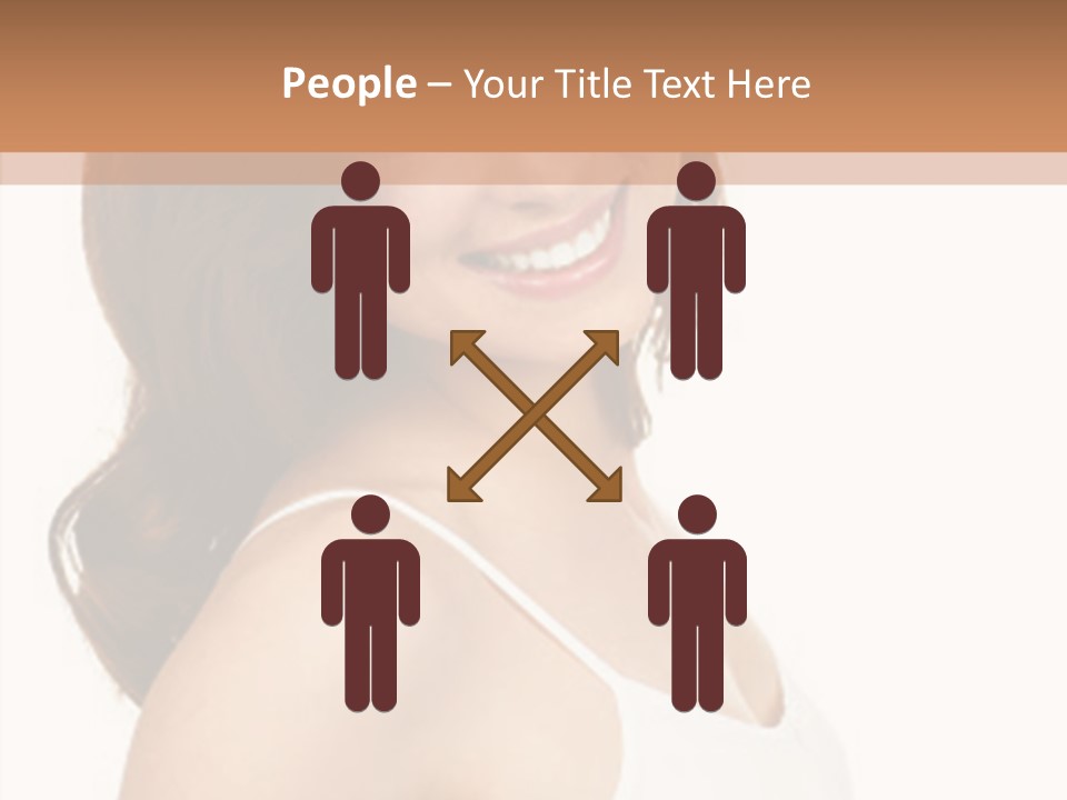 Beautiful Young Woman Face. Isolated Over White Background PowerPoint Template