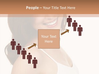 Beautiful Young Woman Face. Isolated Over White Background PowerPoint Template
