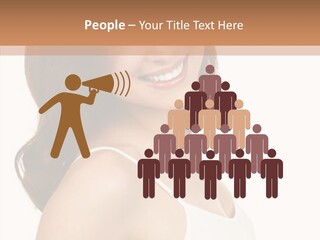 Beautiful Young Woman Face. Isolated Over White Background PowerPoint Template
