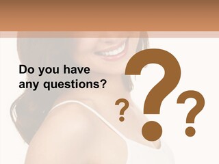 Beautiful Young Woman Face. Isolated Over White Background PowerPoint Template