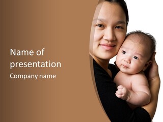 A Portrait Of An Asian Mother And Baby PowerPoint Template