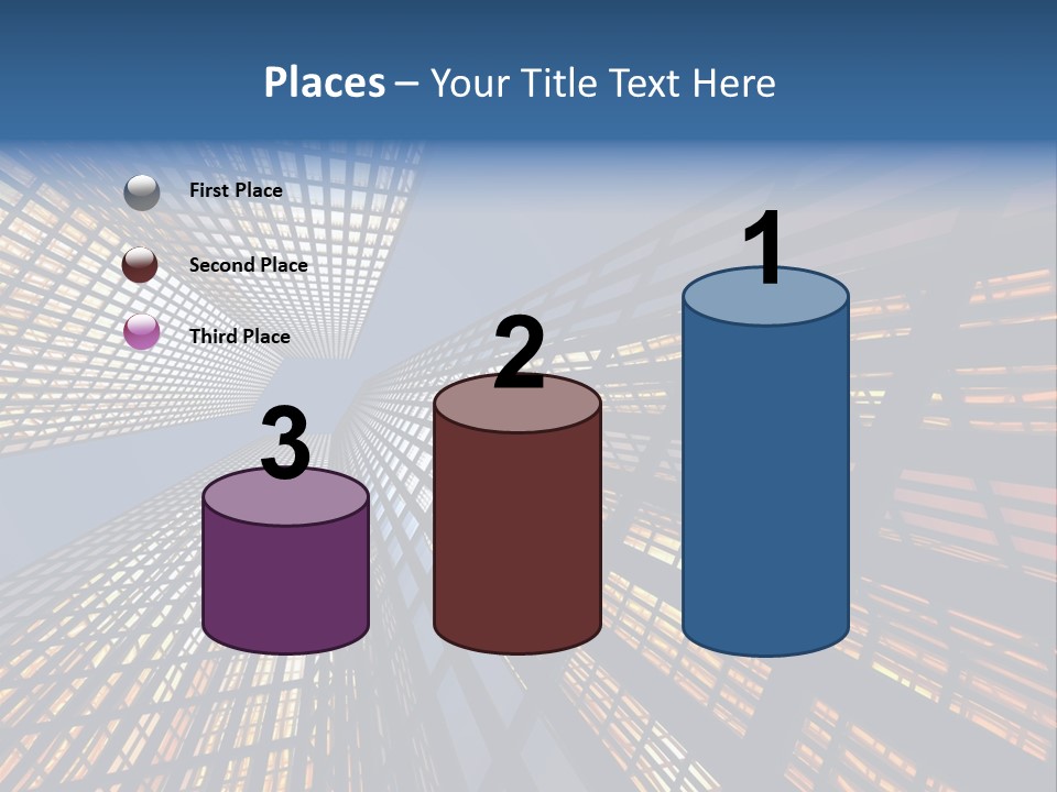 Gorgeous Skyscrapers At Night PowerPoint Template