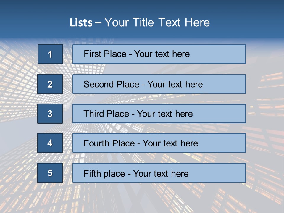 Gorgeous Skyscrapers At Night PowerPoint Template