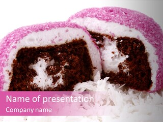 Coconut Cream Filled Chocolate Cake Snack PowerPoint Template