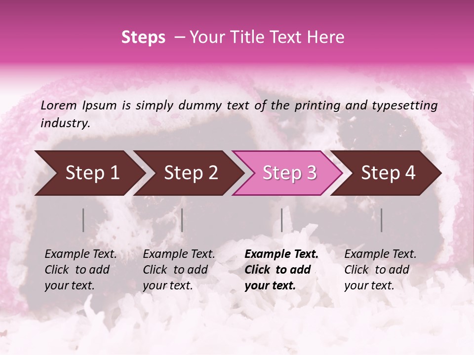Coconut Cream Filled Chocolate Cake Snack PowerPoint Template