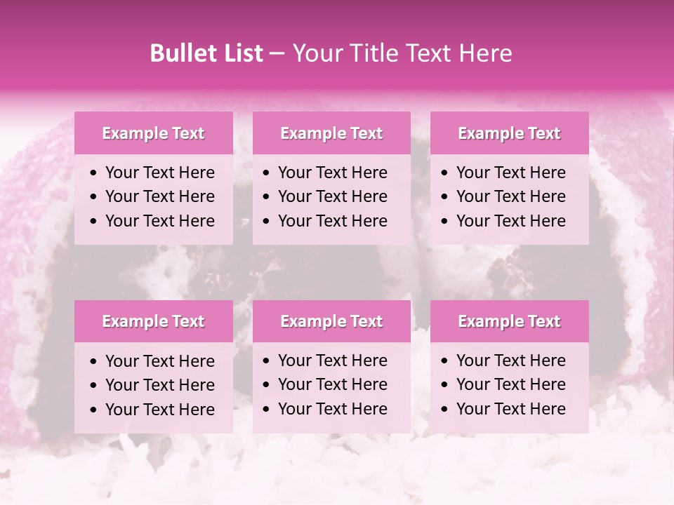 Coconut Cream Filled Chocolate Cake Snack PowerPoint Template