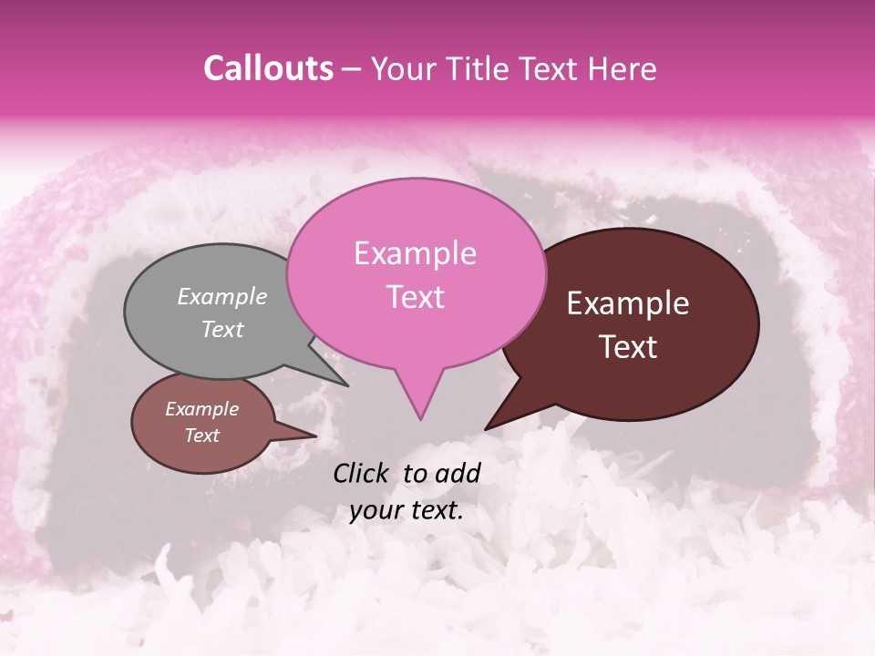 Coconut Cream Filled Chocolate Cake Snack PowerPoint Template