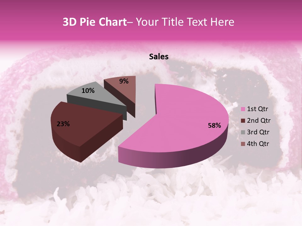 Coconut Cream Filled Chocolate Cake Snack PowerPoint Template