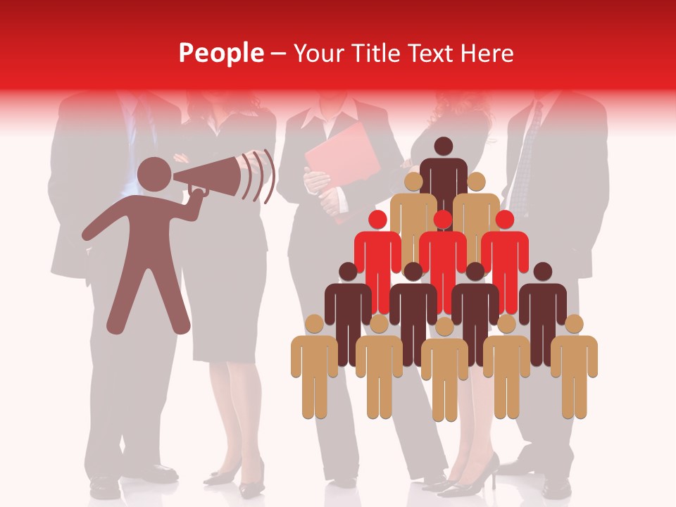 A Group Of Business People Standing Next To Each Other PowerPoint Template