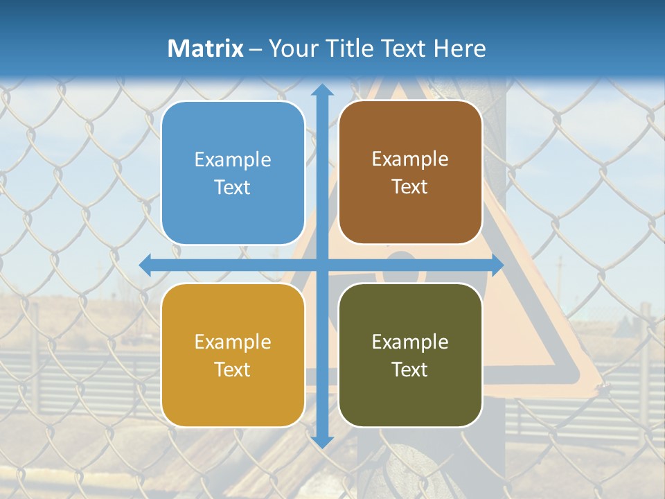 A Yellow Radioactive Hazard Sign On A Chain Link Fence PowerPoint Template