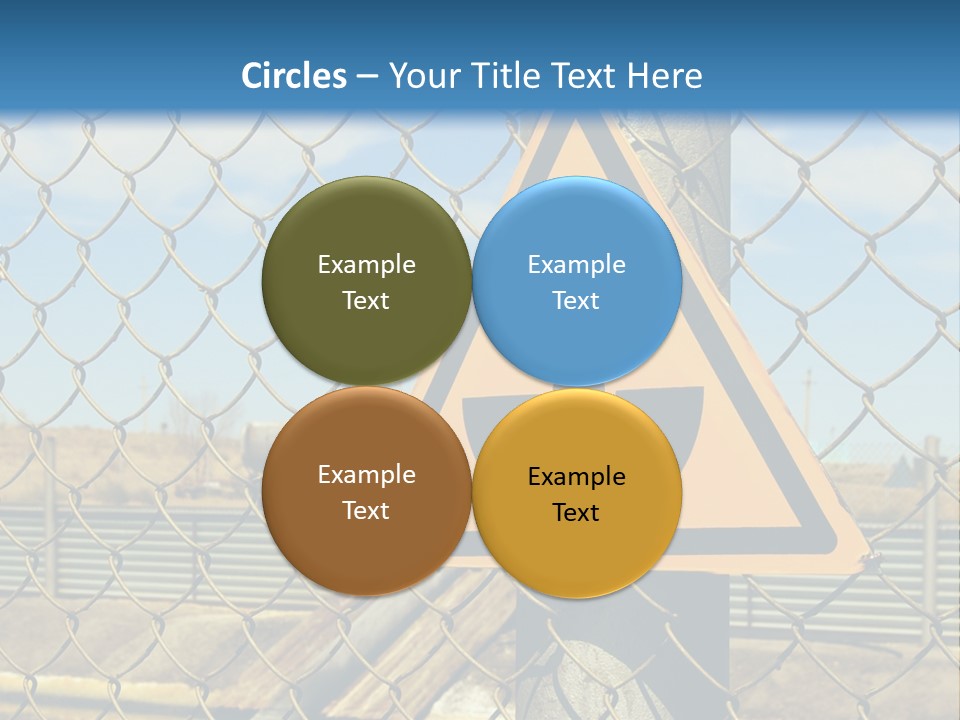 A Yellow Radioactive Hazard Sign On A Chain Link Fence PowerPoint Template