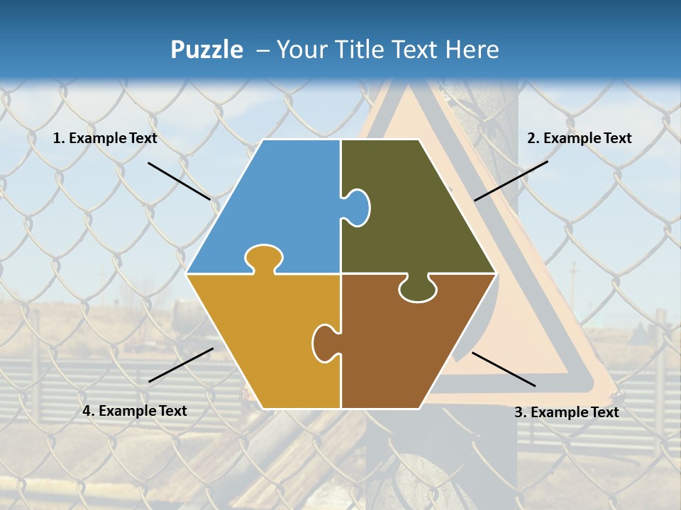 A Yellow Radioactive Hazard Sign On A Chain Link Fence PowerPoint Template