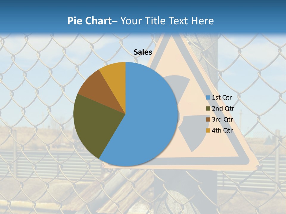 A Yellow Radioactive Hazard Sign On A Chain Link Fence PowerPoint Template