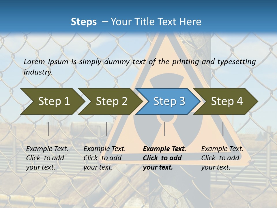 A Yellow Radioactive Hazard Sign On A Chain Link Fence PowerPoint Template
