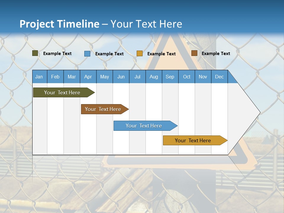 A Yellow Radioactive Hazard Sign On A Chain Link Fence PowerPoint Template