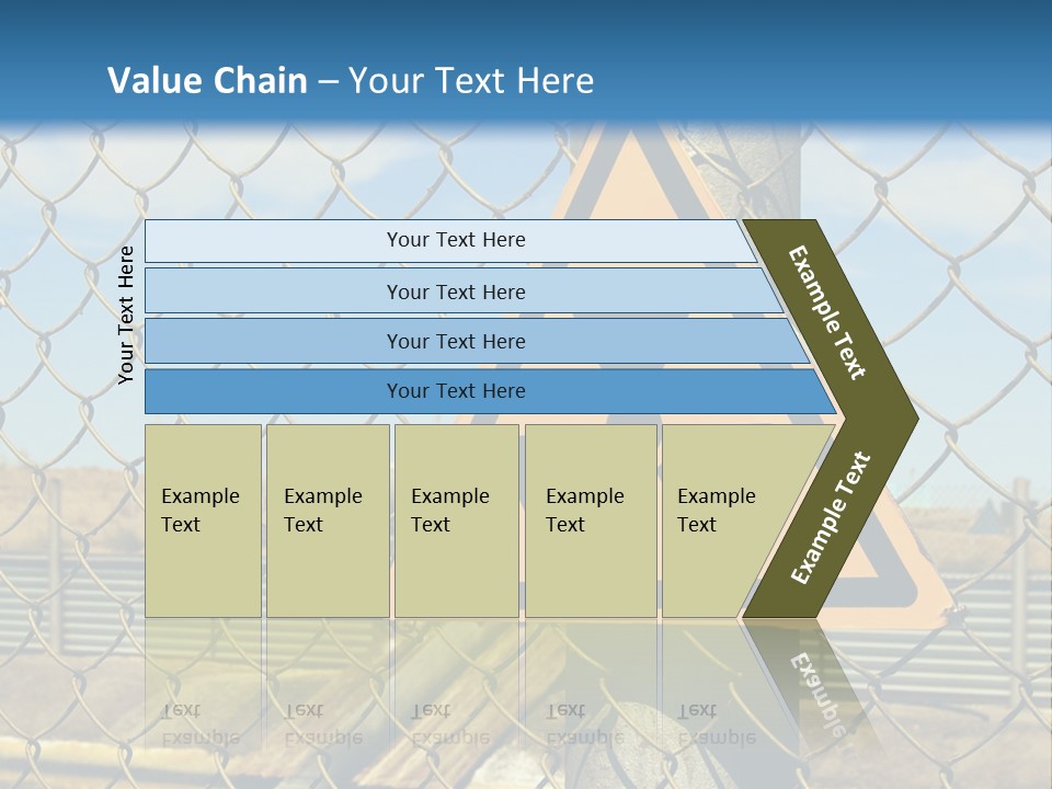 A Yellow Radioactive Hazard Sign On A Chain Link Fence PowerPoint Template