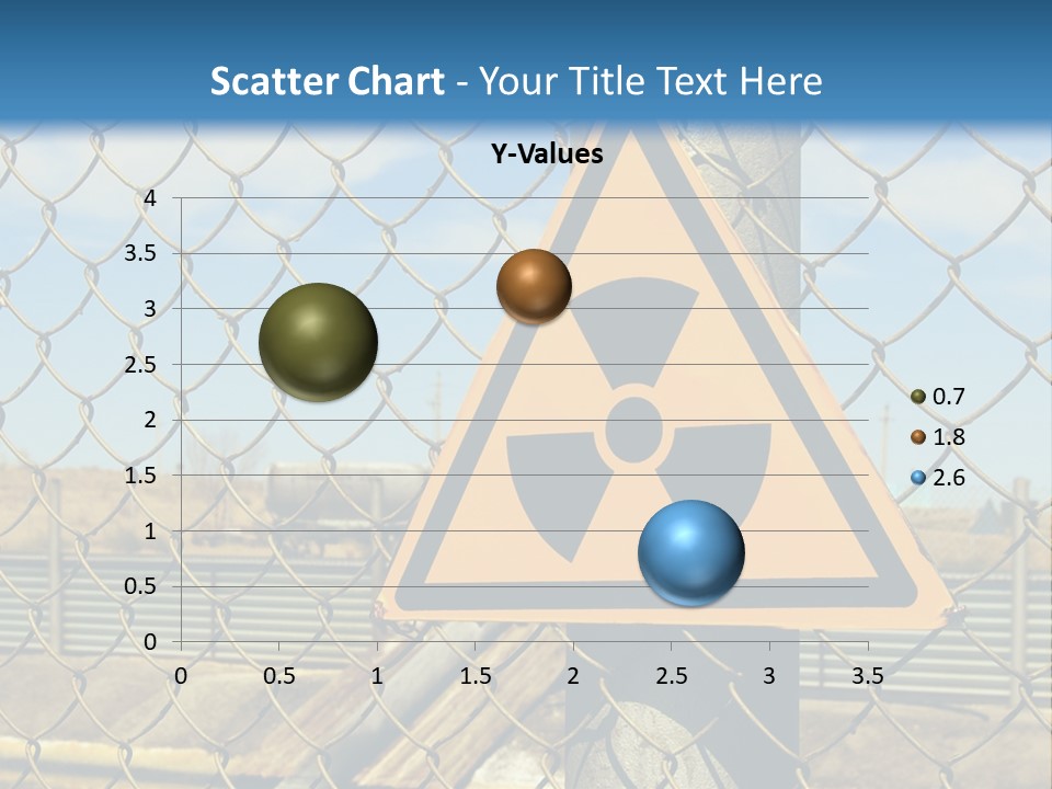 A Yellow Radioactive Hazard Sign On A Chain Link Fence PowerPoint Template