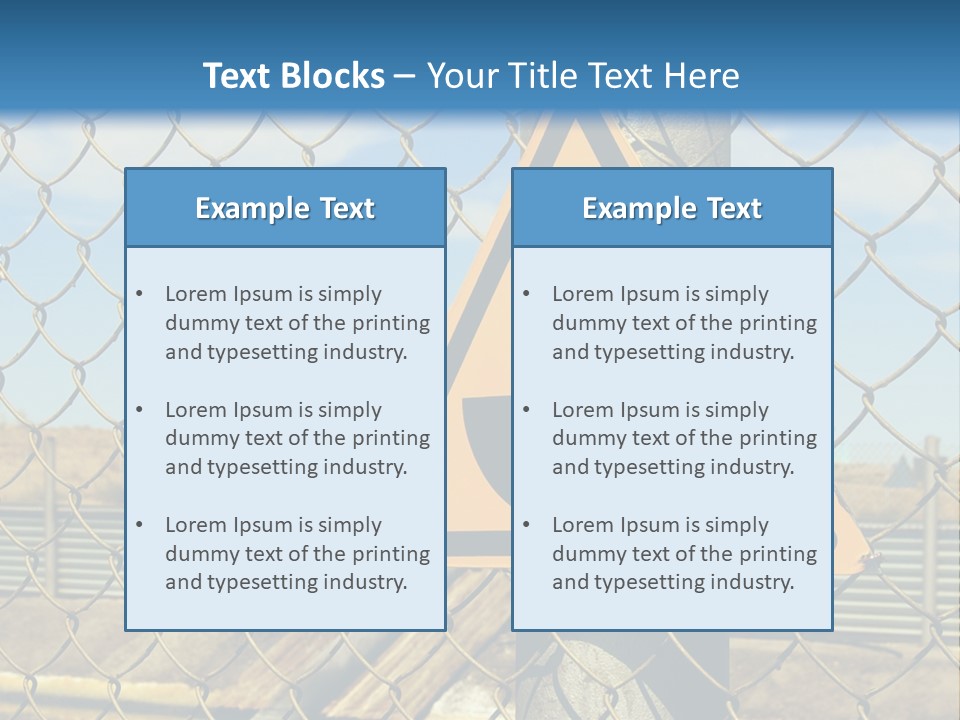 A Yellow Radioactive Hazard Sign On A Chain Link Fence PowerPoint Template