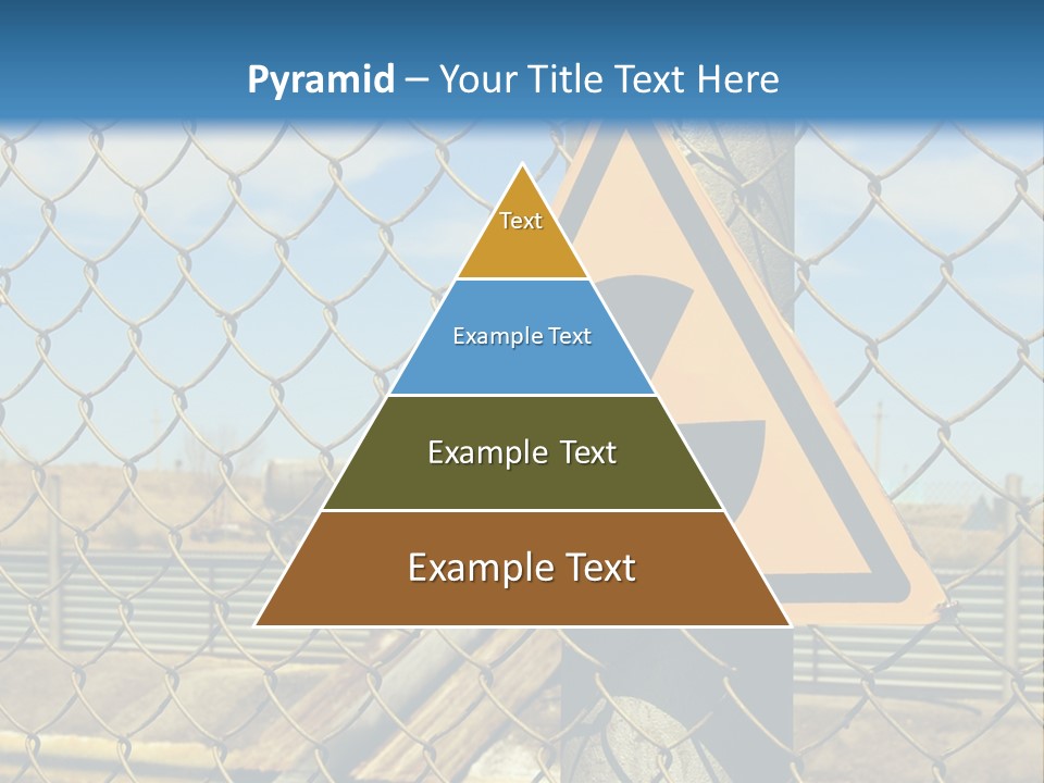 A Yellow Radioactive Hazard Sign On A Chain Link Fence PowerPoint Template