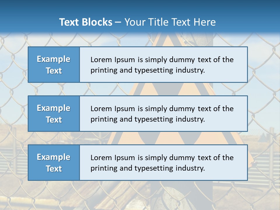 A Yellow Radioactive Hazard Sign On A Chain Link Fence PowerPoint Template