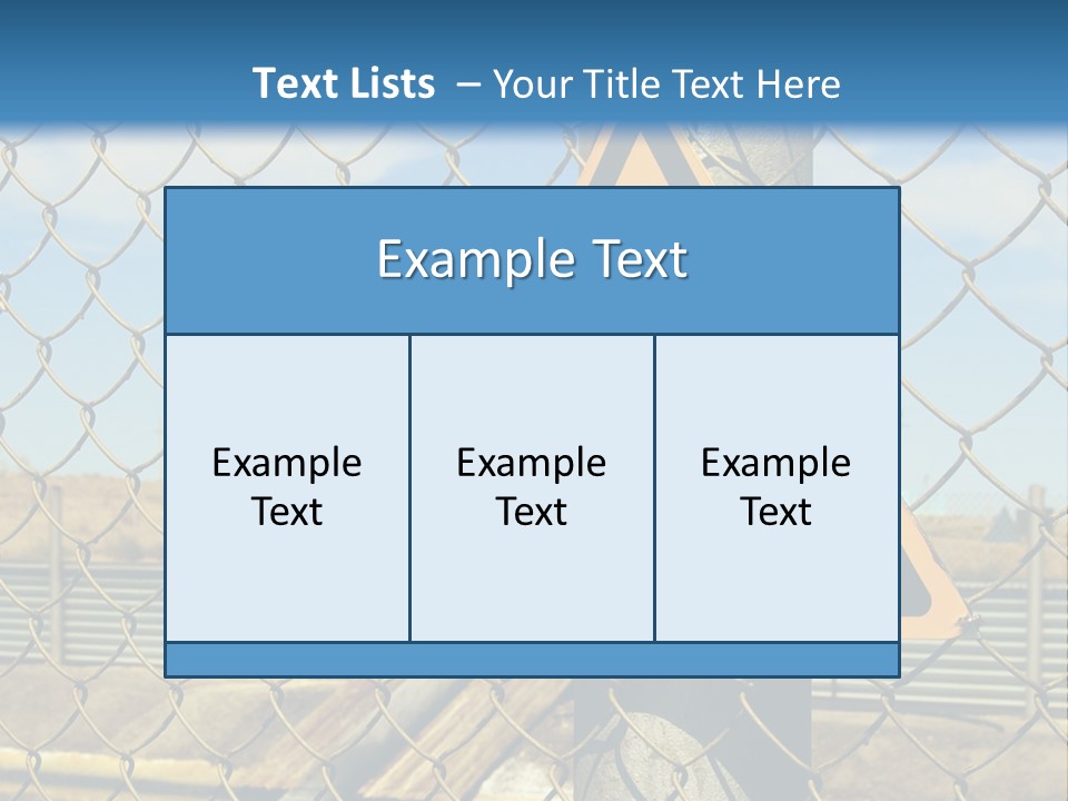 A Yellow Radioactive Hazard Sign On A Chain Link Fence PowerPoint Template