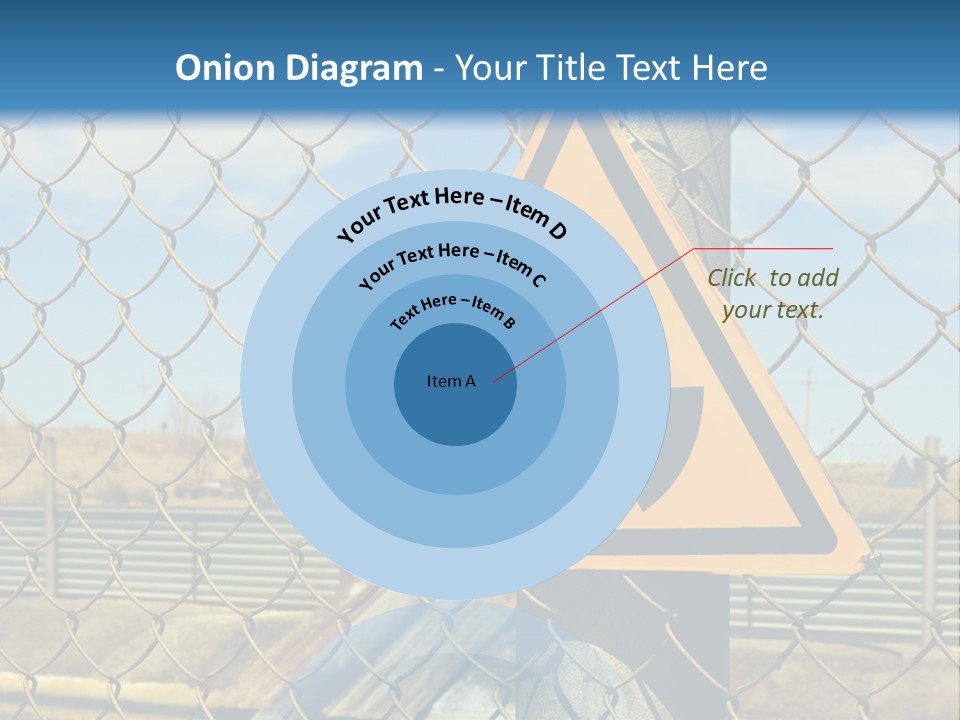 A Yellow Radioactive Hazard Sign On A Chain Link Fence PowerPoint Template