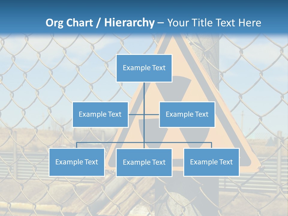 A Yellow Radioactive Hazard Sign On A Chain Link Fence PowerPoint Template
