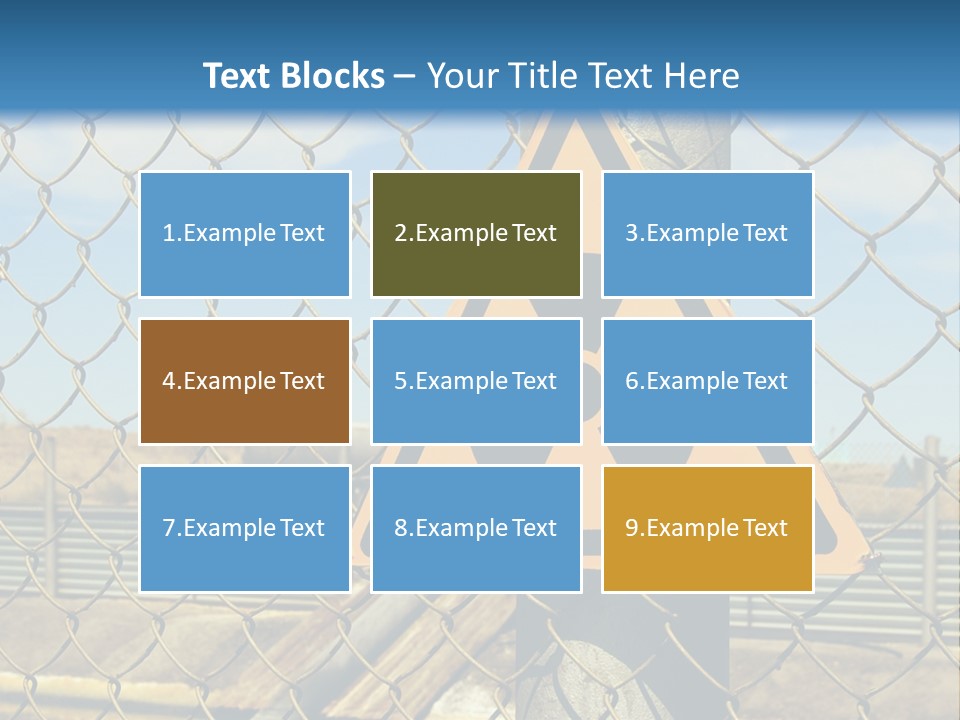 A Yellow Radioactive Hazard Sign On A Chain Link Fence PowerPoint Template