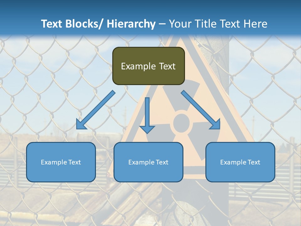 A Yellow Radioactive Hazard Sign On A Chain Link Fence PowerPoint Template