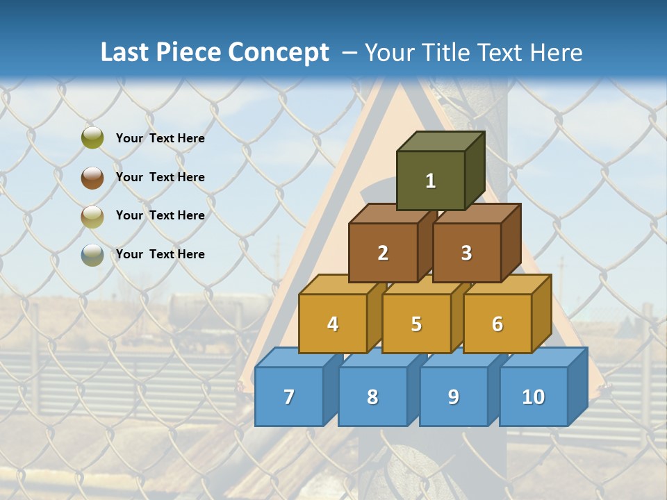 A Yellow Radioactive Hazard Sign On A Chain Link Fence PowerPoint Template