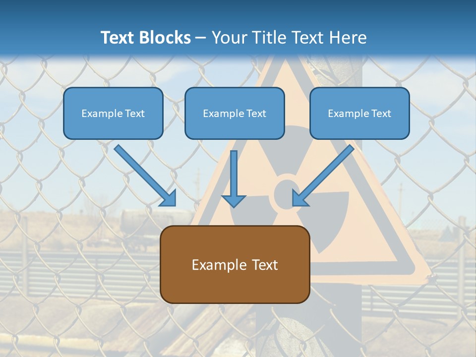 A Yellow Radioactive Hazard Sign On A Chain Link Fence PowerPoint Template