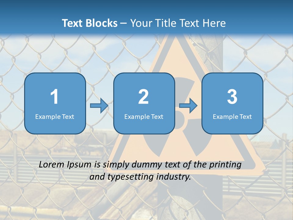 A Yellow Radioactive Hazard Sign On A Chain Link Fence PowerPoint Template
