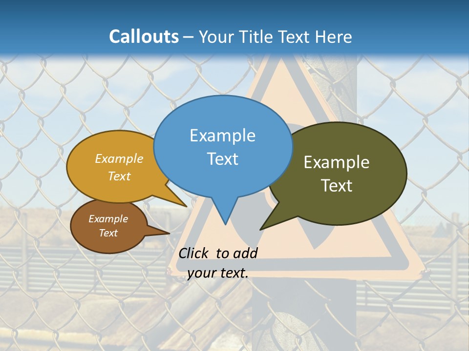 A Yellow Radioactive Hazard Sign On A Chain Link Fence PowerPoint Template