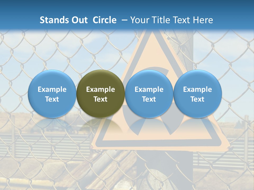 A Yellow Radioactive Hazard Sign On A Chain Link Fence PowerPoint Template