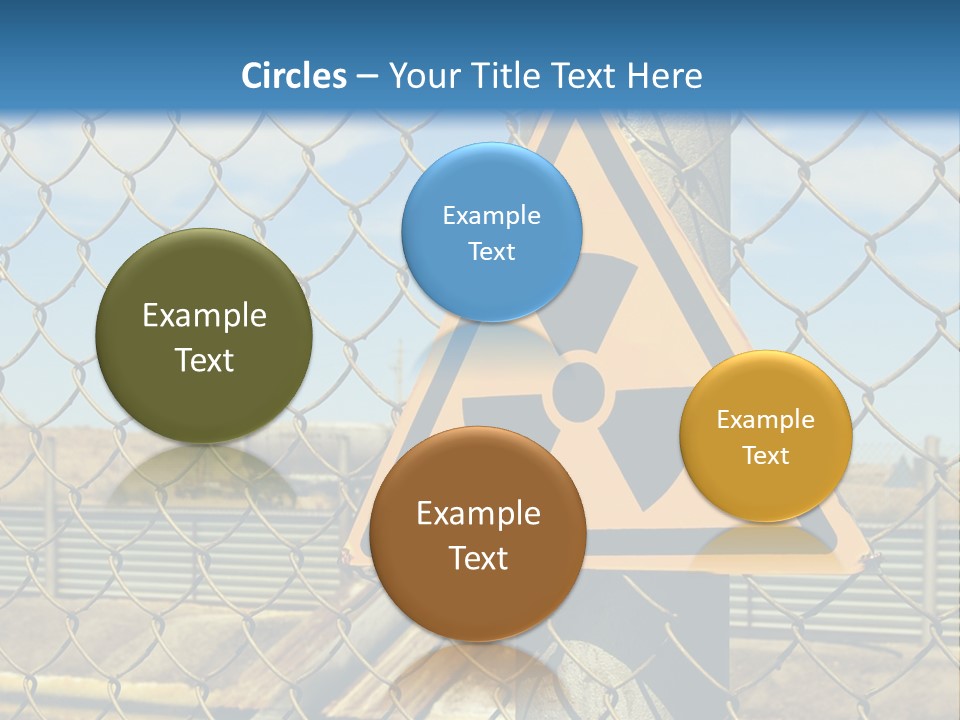 A Yellow Radioactive Hazard Sign On A Chain Link Fence PowerPoint Template
