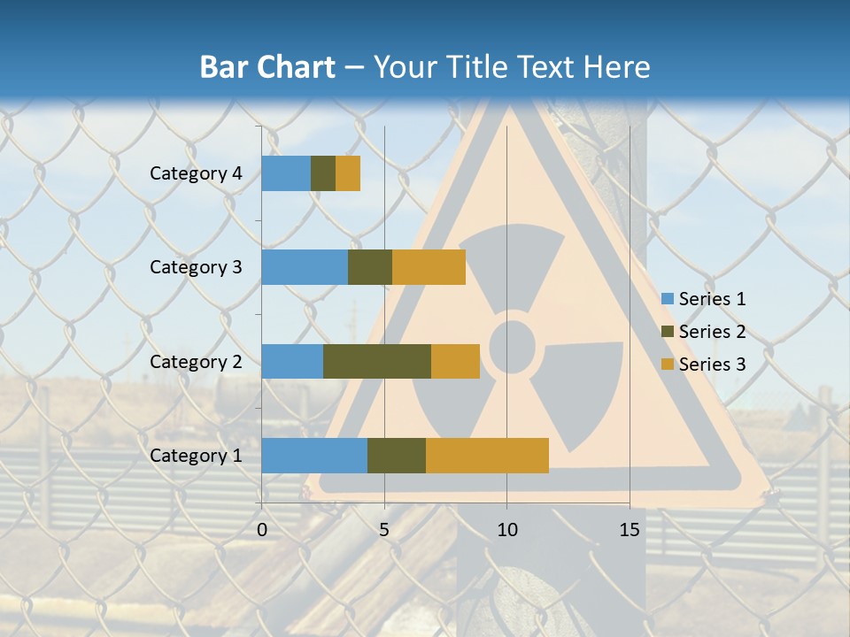 A Yellow Radioactive Hazard Sign On A Chain Link Fence PowerPoint Template