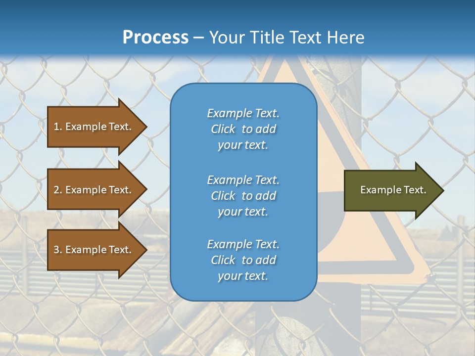 A Yellow Radioactive Hazard Sign On A Chain Link Fence PowerPoint Template