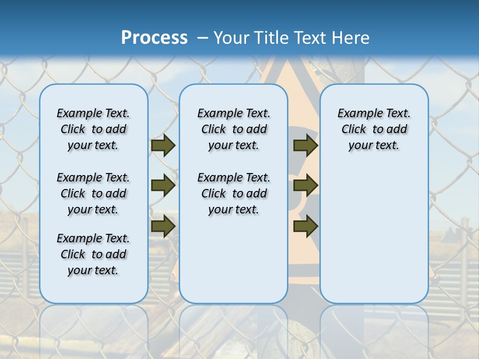 A Yellow Radioactive Hazard Sign On A Chain Link Fence PowerPoint Template