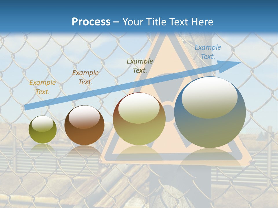 A Yellow Radioactive Hazard Sign On A Chain Link Fence PowerPoint Template