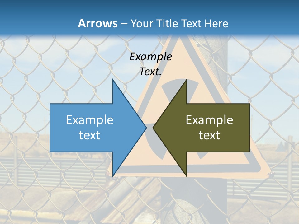 A Yellow Radioactive Hazard Sign On A Chain Link Fence PowerPoint Template