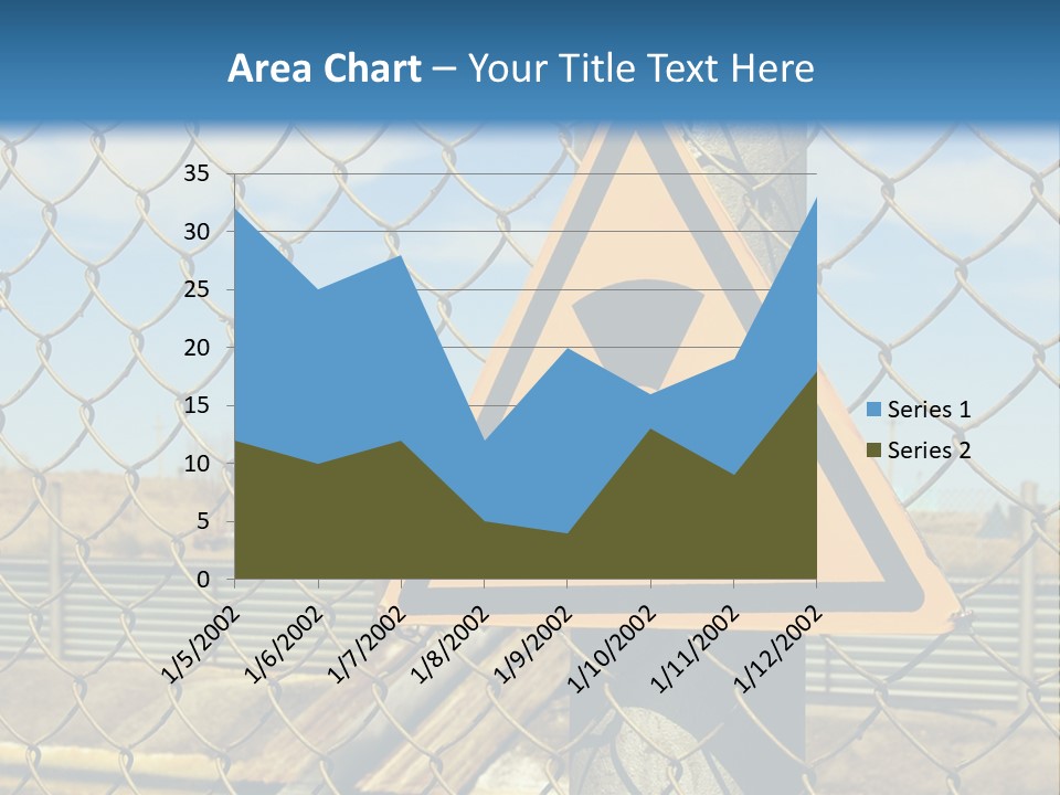 A Yellow Radioactive Hazard Sign On A Chain Link Fence PowerPoint Template