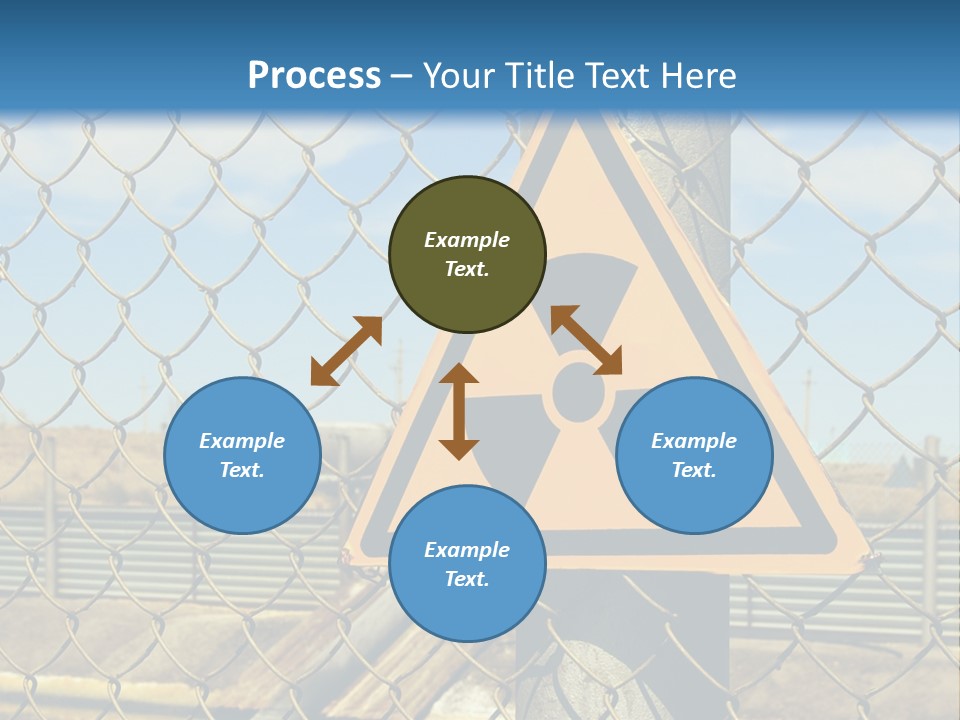 A Yellow Radioactive Hazard Sign On A Chain Link Fence PowerPoint Template