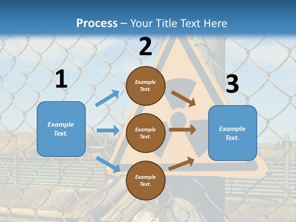 A Yellow Radioactive Hazard Sign On A Chain Link Fence PowerPoint Template