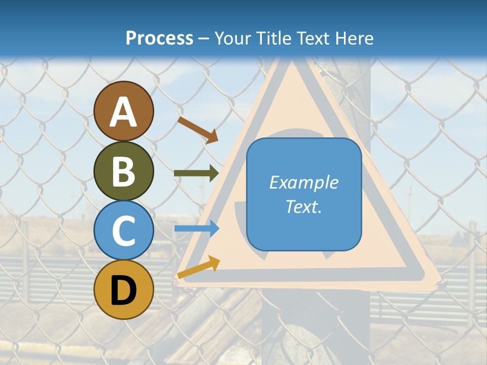 A Yellow Radioactive Hazard Sign On A Chain Link Fence PowerPoint Template
