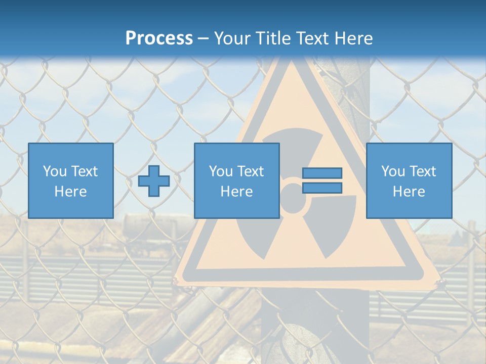 A Yellow Radioactive Hazard Sign On A Chain Link Fence PowerPoint Template
