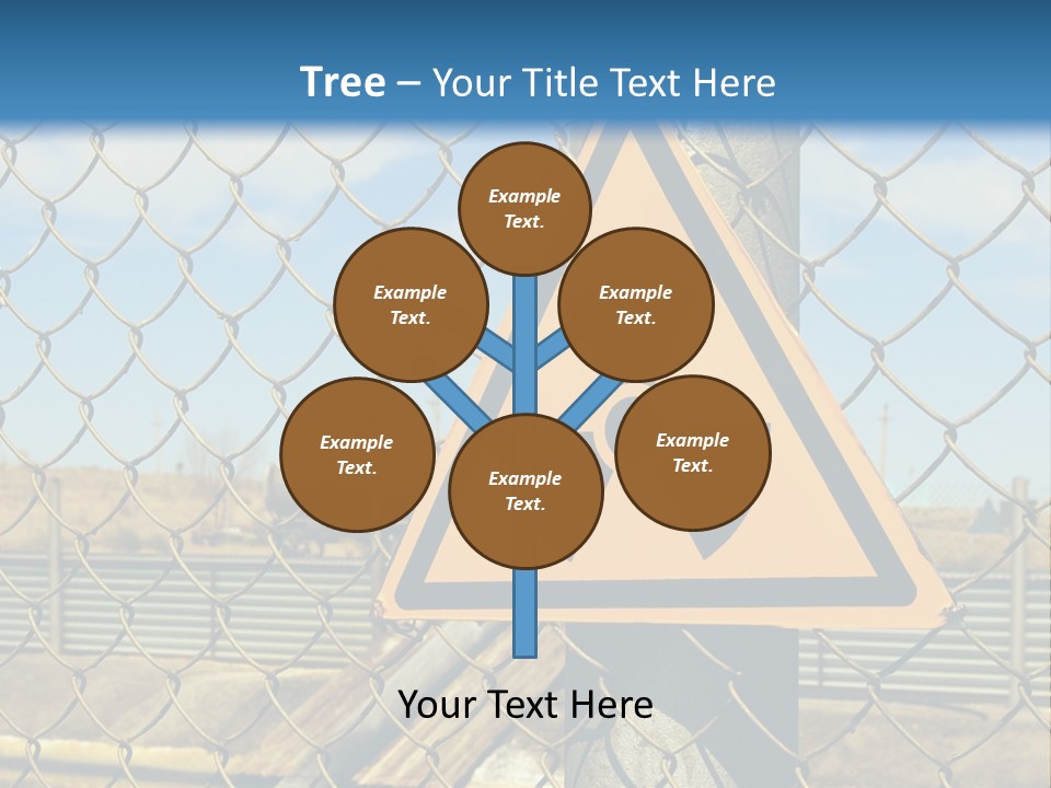 A Yellow Radioactive Hazard Sign On A Chain Link Fence PowerPoint Template