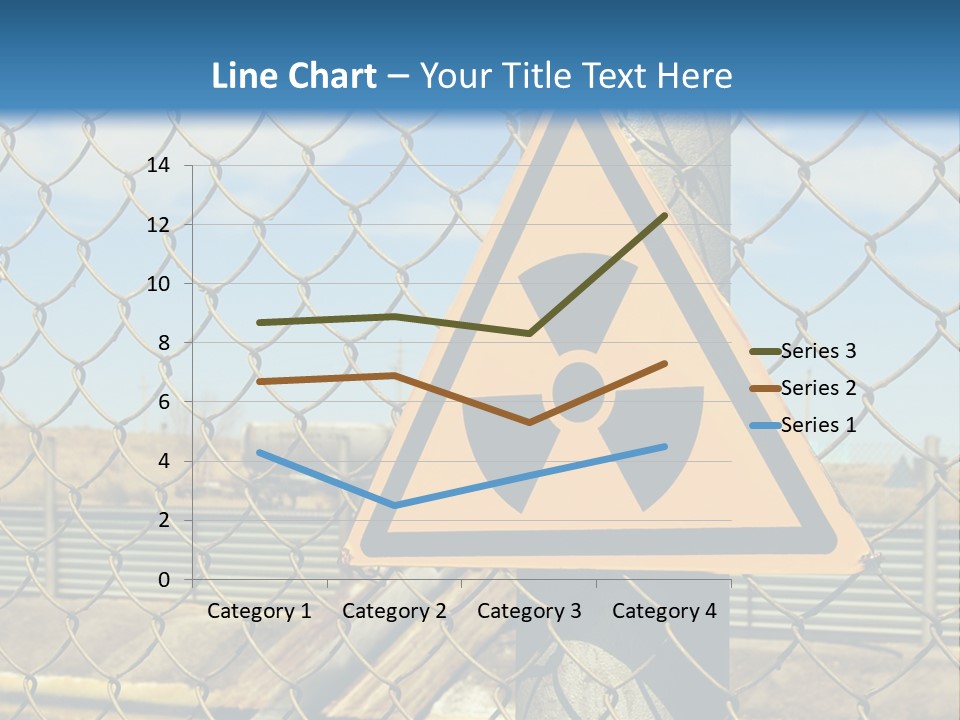 A Yellow Radioactive Hazard Sign On A Chain Link Fence PowerPoint Template